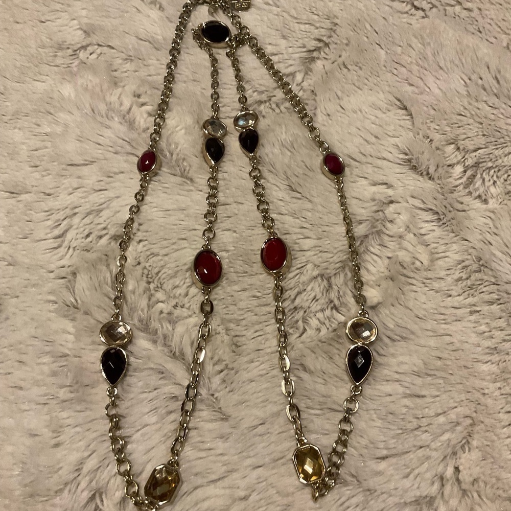 WHITE House Black Market Multi Stone Necklace
